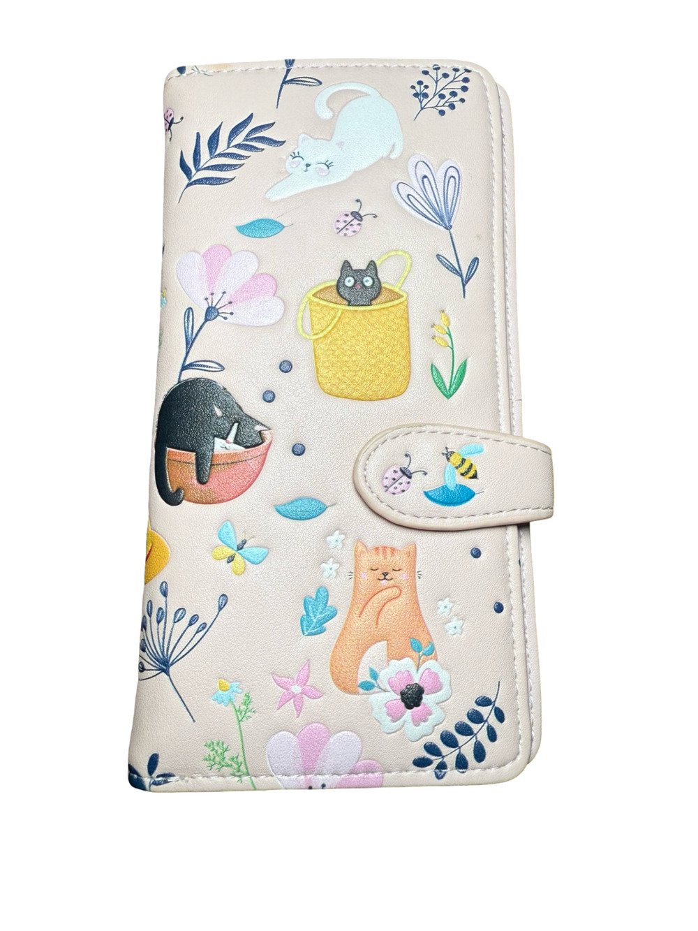 Shagwear Cats In The Garden Large Pink Zipper Wallet - .com,